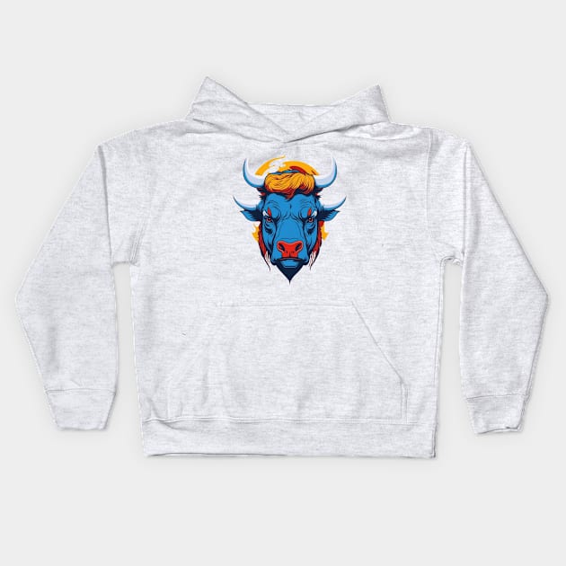 bull head Kids Hoodie by hippohost